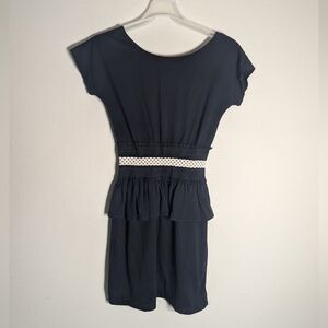 Mister Noah Women's Dress Vintage 80s Twee Retro Peplum Ribbon Polka Dot Medium